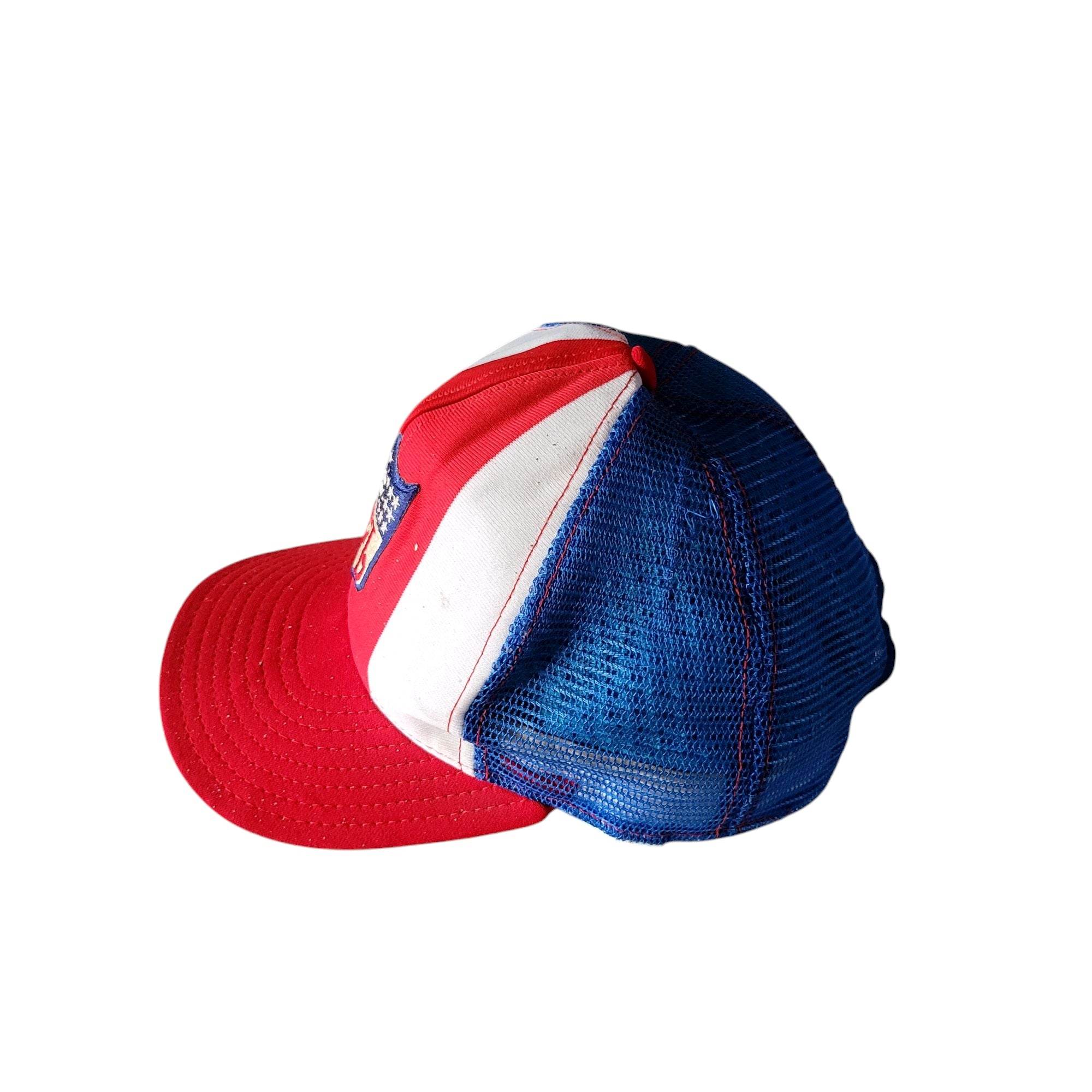 AJD NFL Vintage Trucker Hat - Red, White & Blue - Large - USASTARFASHION