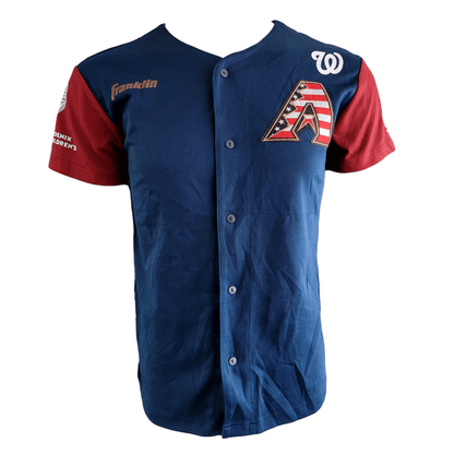 Arizona Diamondbacks Jersey - Unisex Adult Sports Jersey, Red/Blue, Size S, Tide Logo - USASTARFASHION