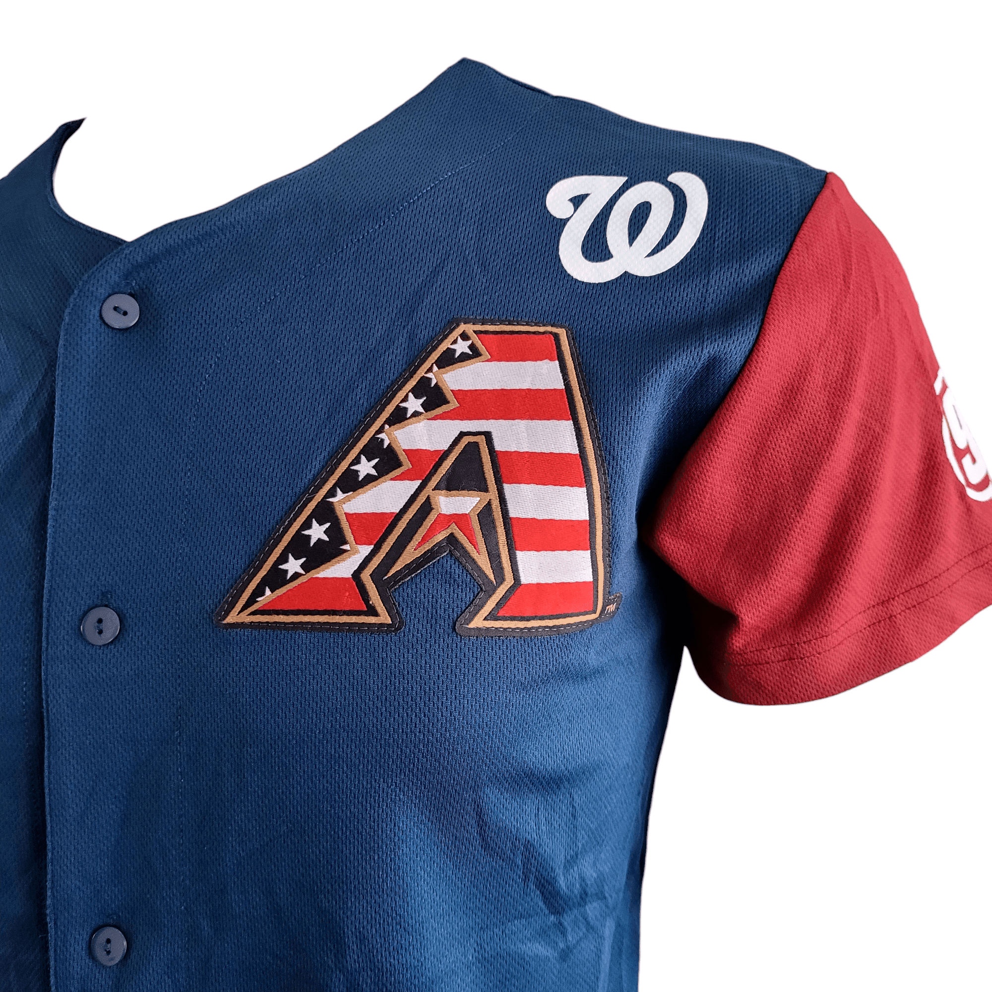 Arizona Diamondbacks Jersey - Unisex Adult Sports Jersey, Red/Blue, Size S, Tide Logo - USASTARFASHION