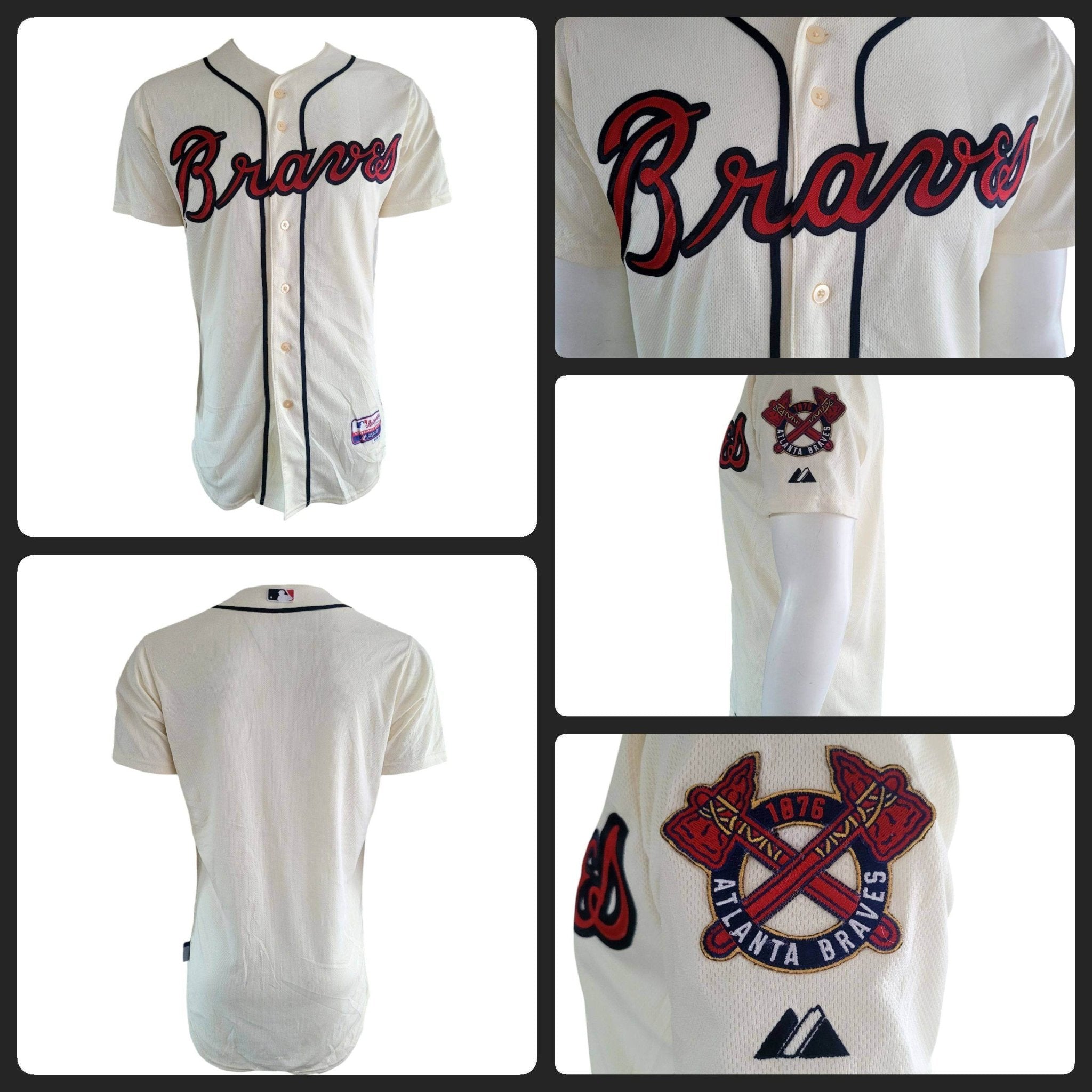 Atlanta Braves Jersey - Authentic Majestic Cool Base - Size 40 - Grade A - Made in USA - USASTARFASHION