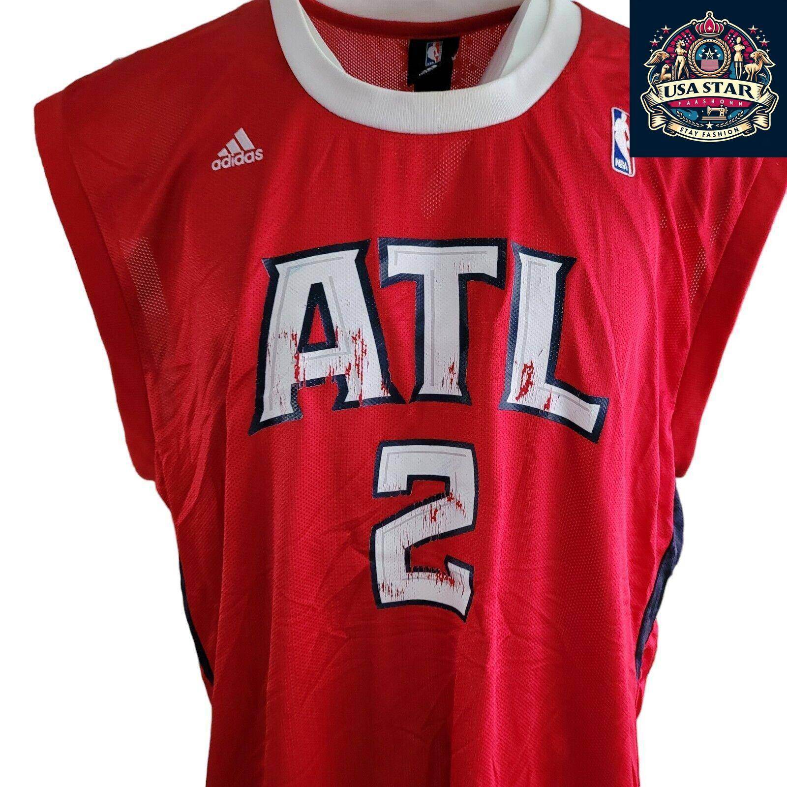 Atlanta Hawks Jersey Adidas Johnson 2 Red 2XL - Rare Collectible, Quality Fabric, Game Day Essential - USASTARFASHION