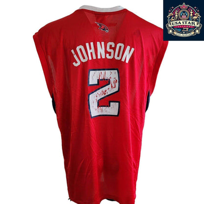 Atlanta Hawks Jersey Adidas Johnson 2 Red 2XL - Rare Collectible, Quality Fabric, Game Day Essential - USASTARFASHION