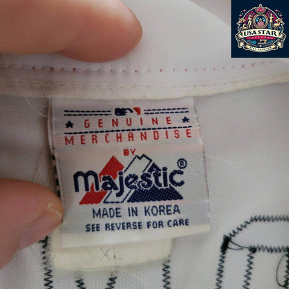 Authentic Atlanta Braves Shirt - Majestic XL Vintage Embroidered Jones 10 Design, High Quality - USASTARFASHION