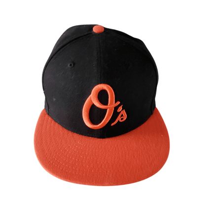 Baltimore Orioles Fitted Cap - Black & Orange New Era Hat (Size 7 3/8) Authentic MLB Merchandise - USASTARFASHION