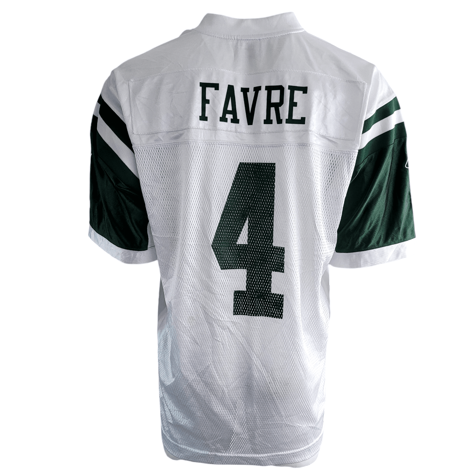 Brett Favre New York Jets 4 Jersey Reebok Men’s Large L NFL Authentic White Green Excellent Condition - USASTARFASHION