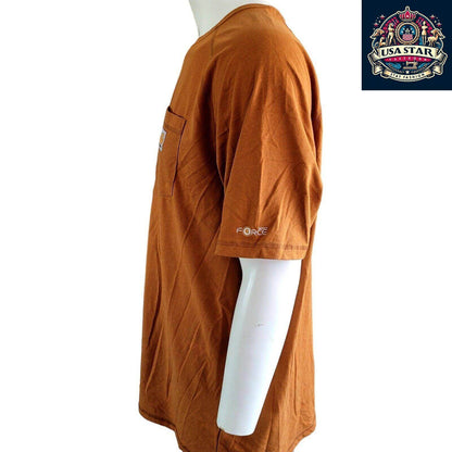 Carhartt Men's T-Shirt 2XL Relaxed Fit, Durable 65% Cotton 35% Polyester in Rust Orange - USASTARFASHION