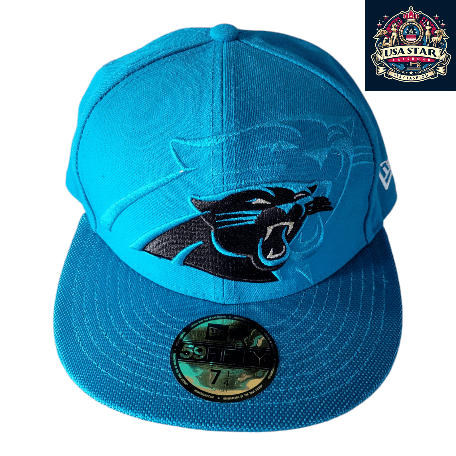 Carolina Panthers Fitted Hat Size 7 1/4 - New Era 59Fifty Cap with Durable Fabric and Comfort - USASTARFASHION