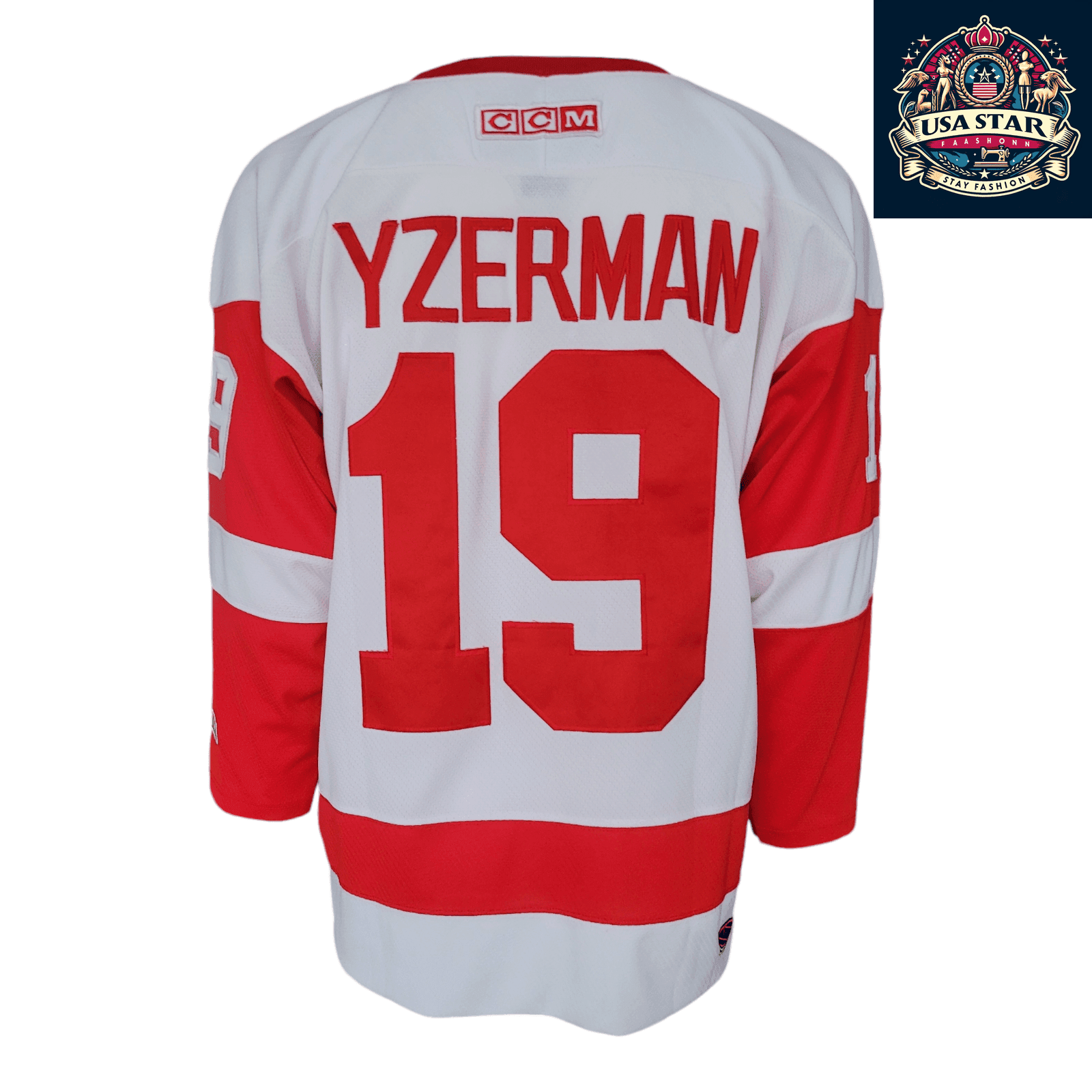 CCM Steve Yzerman #19 Detroit Red Wings Jersey for Adults - Official NHL Merchandise, Size M - USASTARFASHION