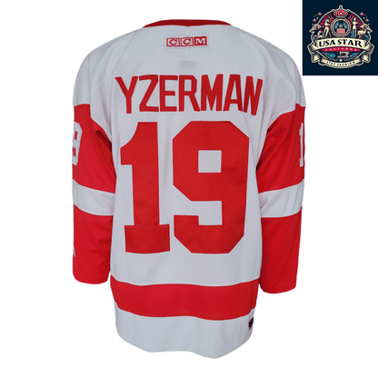 CCM Steve Yzerman #19 Detroit Red Wings Jersey for Adults - Official NHL Merchandise, Size M - USASTARFASHION