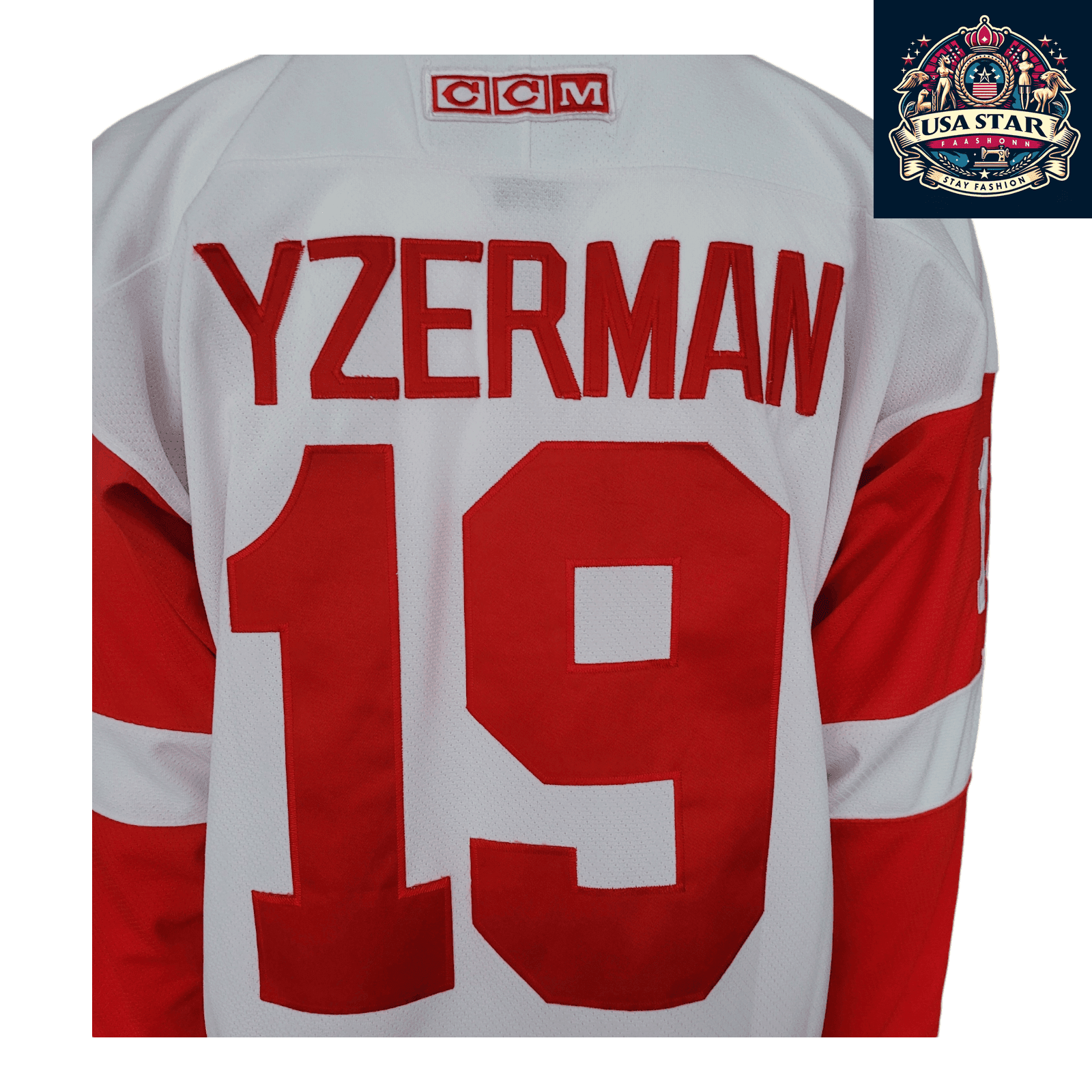 CCM Steve Yzerman #19 Detroit Red Wings Jersey for Adults - Official NHL Merchandise, Size M - USASTARFASHION