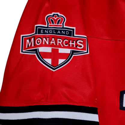 Champion England Monarchs 10 Jersey - Red - Large (L) - Vintage 90s NFL Europe Team - Rare Historic Collectible - USASTARFASHION