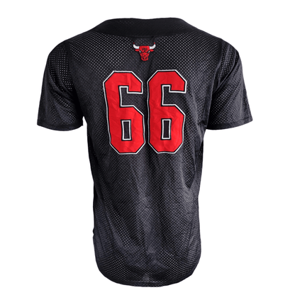 Chicago Bulls Jersey 66, Medium, Black Mesh, Used, Authentic NBA Fan Apparel - USASTARFASHION
