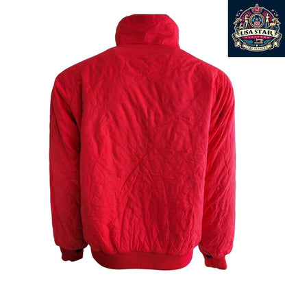 Columbia Men's Bomber Jacket XL - Insulated Reversible Design in Blue/Red for Warmth and Style - USASTARFASHION