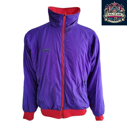 Columbia Men's Bomber Jacket XL - Insulated Reversible Design in Blue/Red for Warmth and Style - USASTARFASHION