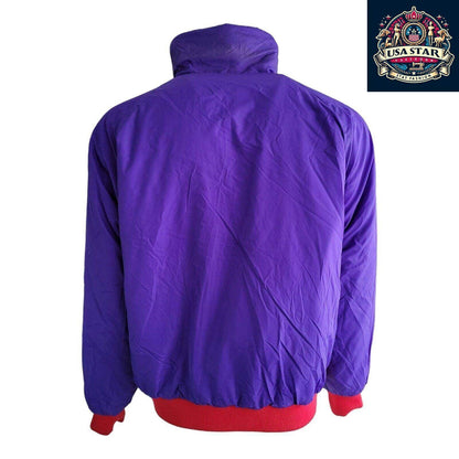 Columbia Men's Bomber Jacket XL - Insulated Reversible Design in Blue/Red for Warmth and Style - USASTARFASHION