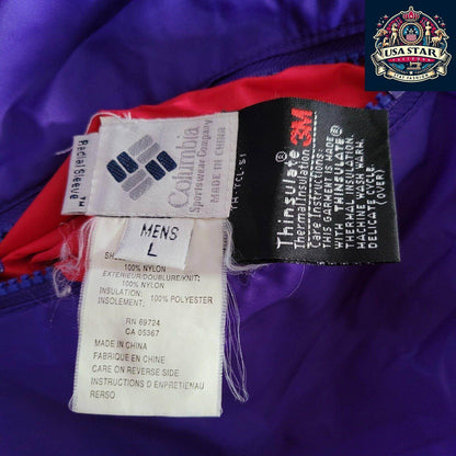 Columbia Men's Bomber Jacket XL - Insulated Reversible Design in Blue/Red for Warmth and Style - USASTARFASHION