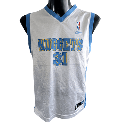 Denver Nuggets Jersey Nené 31 - Youth Large, Reebok NBA Team Apparel, White & Powder Blue - USASTARFASHION