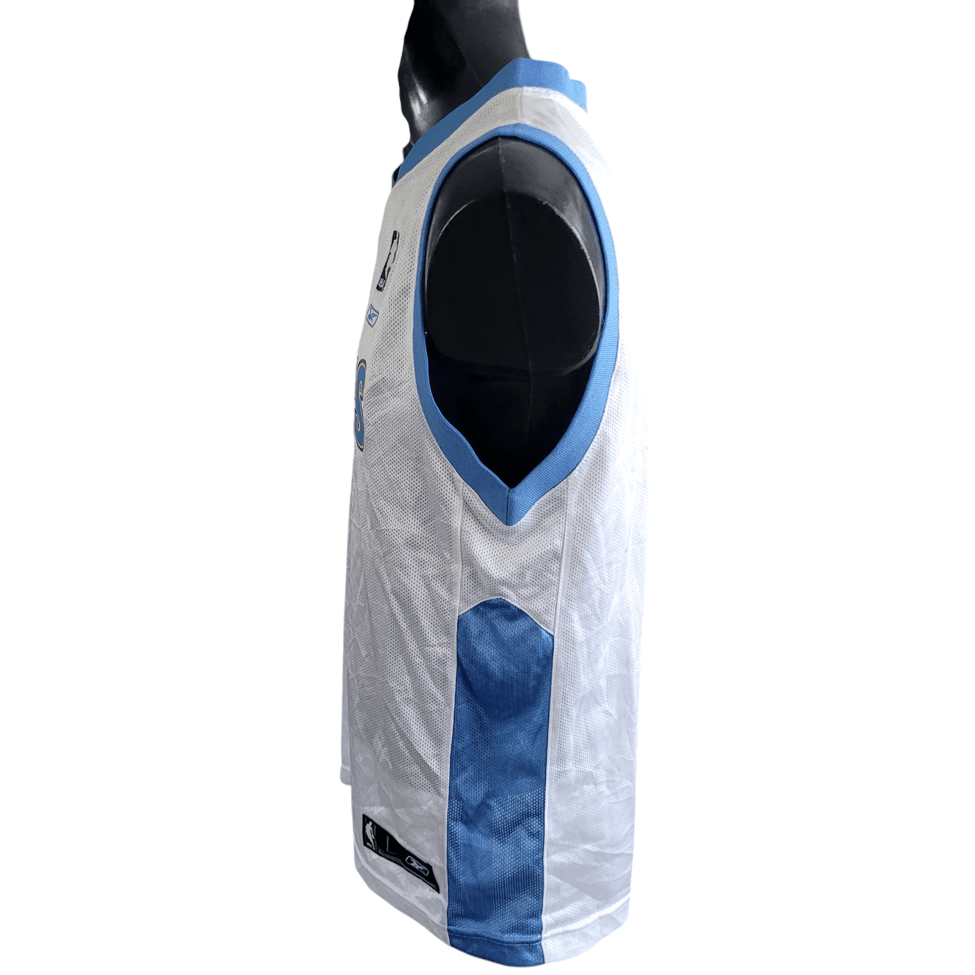 Denver Nuggets Jersey Nené 31 - Youth Large, Reebok NBA Team Apparel, White & Powder Blue - USASTARFASHION