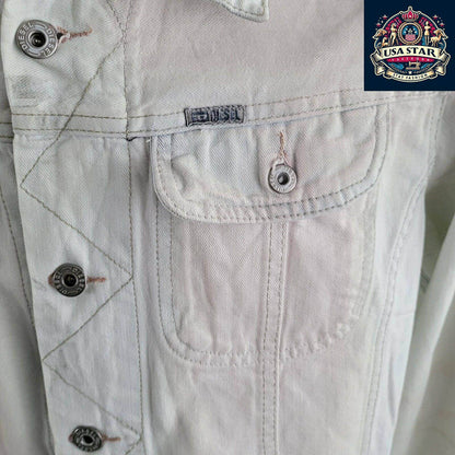 Diesel Denim Jacket Ladies M - Authentic Italian Craftsmanship, Timeless Style Upgrade - USASTARFASHION
