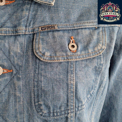DIESEL Denim Jacket Unisex Cotton L Made In Italy - Urban Fashion Essential for All - USASTARFASHION