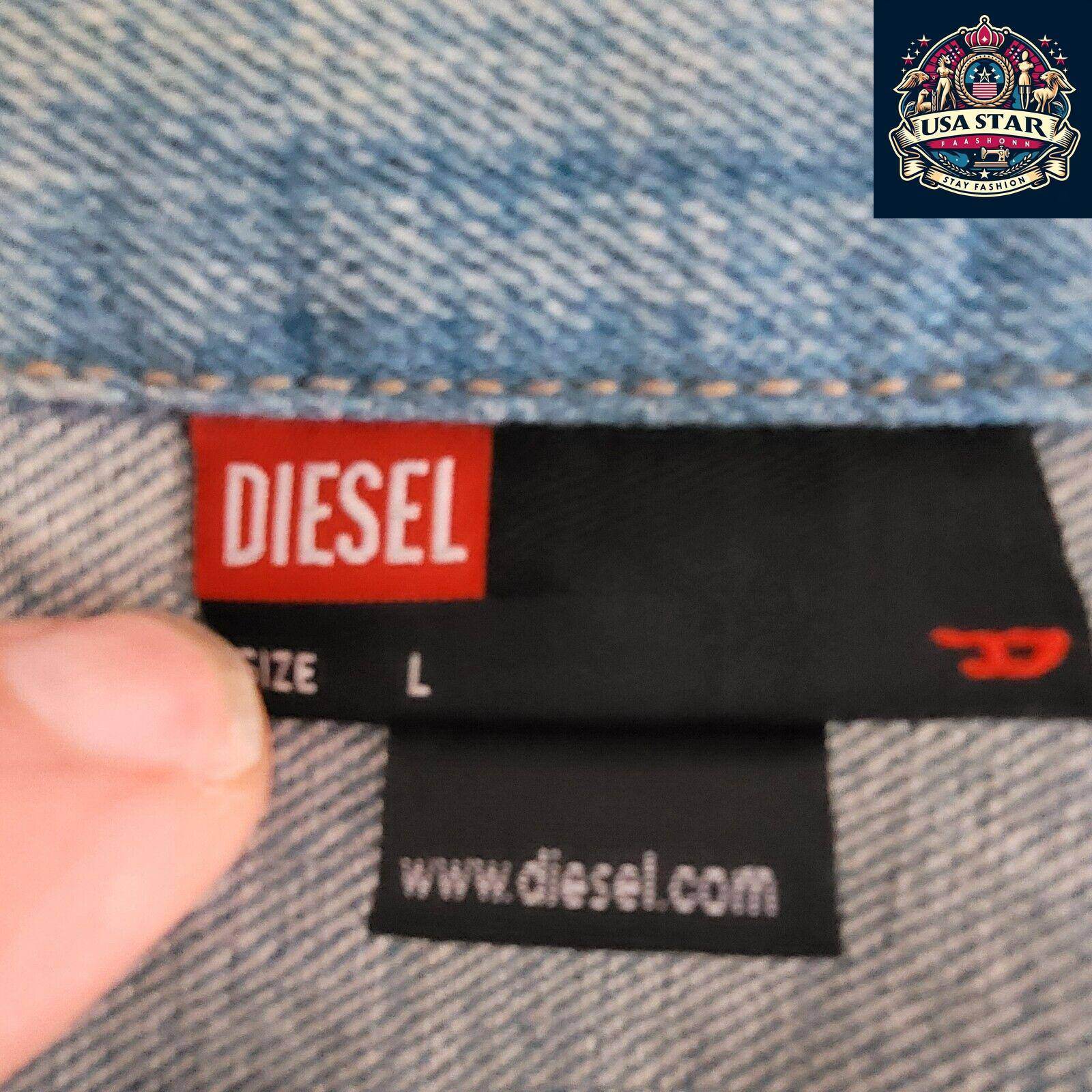 DIESEL Denim Jacket Unisex Cotton L Made In Italy - Urban Fashion Essential for All - USASTARFASHION