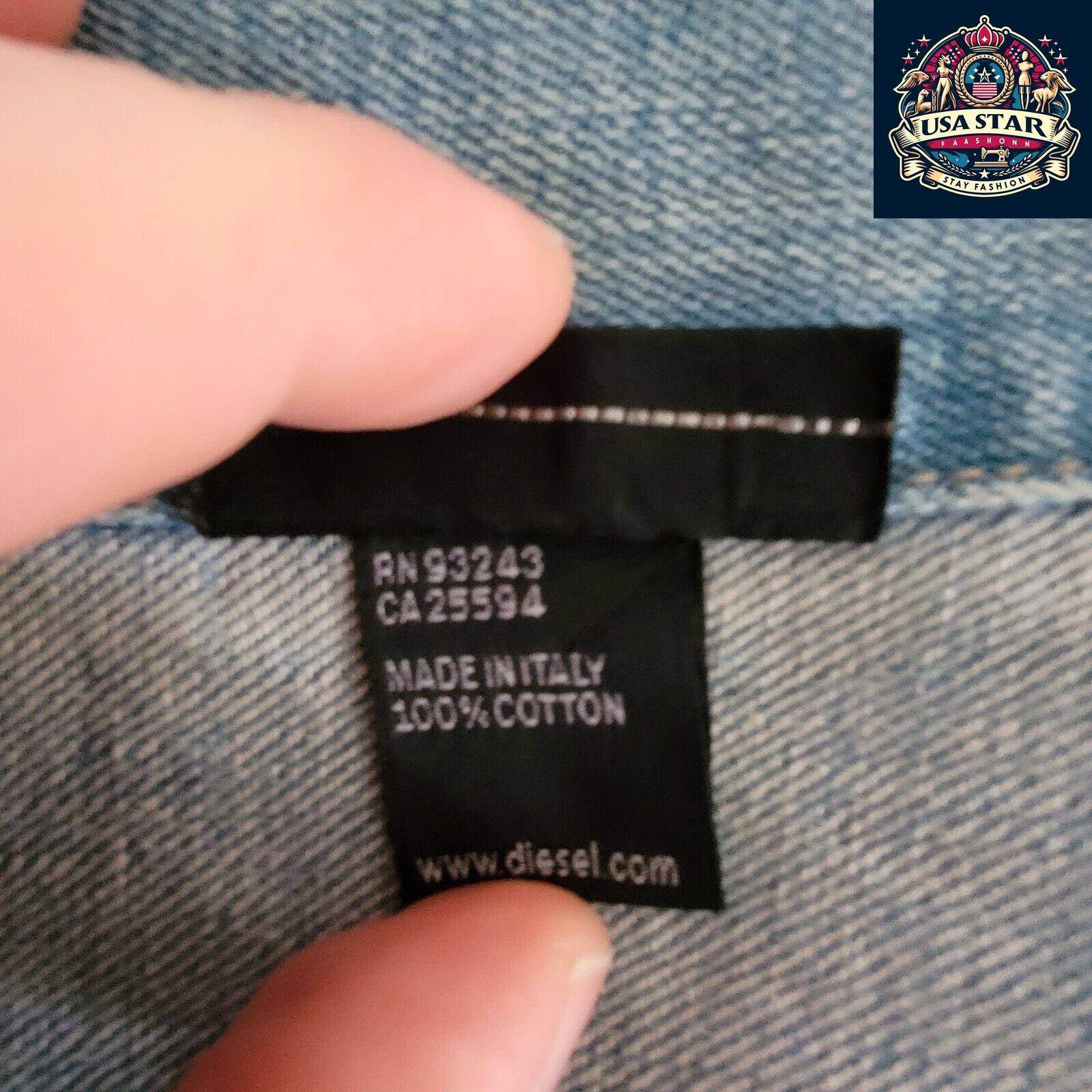DIESEL Denim Jacket Unisex Cotton L Made In Italy - Urban Fashion Essential for All - USASTARFASHION