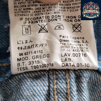 DIESEL Denim Jacket Unisex Cotton L Made In Italy - Urban Fashion Essential for All - USASTARFASHION