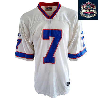 Doug Flutie #7 Buffalo Bills NFL Starter White Jersey Men's Medium - Vintage Style, Breathable Nylon - USASTARFASHION