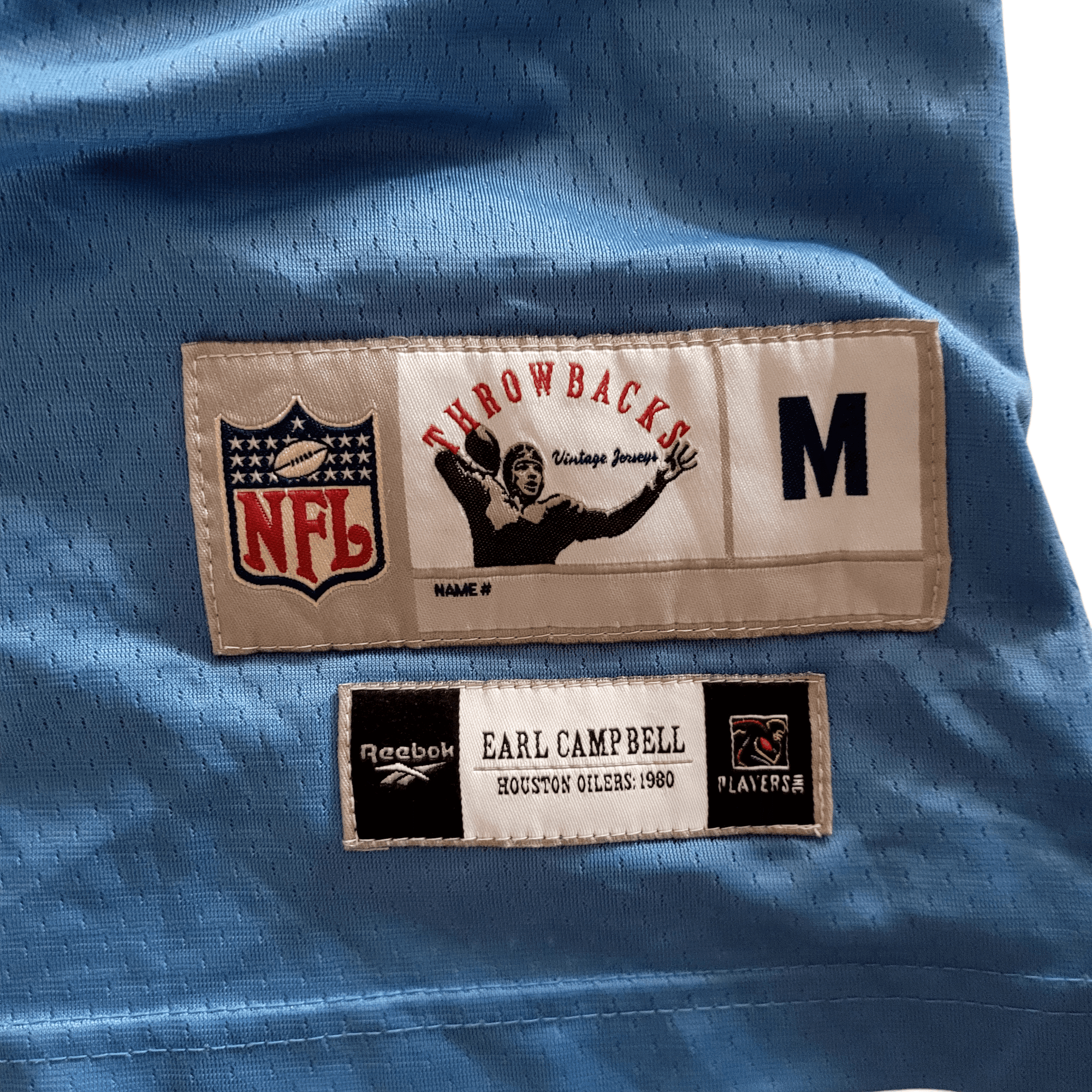 Earl Campbell Throwback Jersey - Houston Oilers 34 - Reebok - Size Medium - Grade A Condition - USASTARFASHION