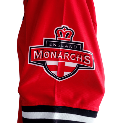 England Monarchs Jersey 10 - Authentic Red Champion Football Shirt with Sleeve Patch - USASTARFASHION