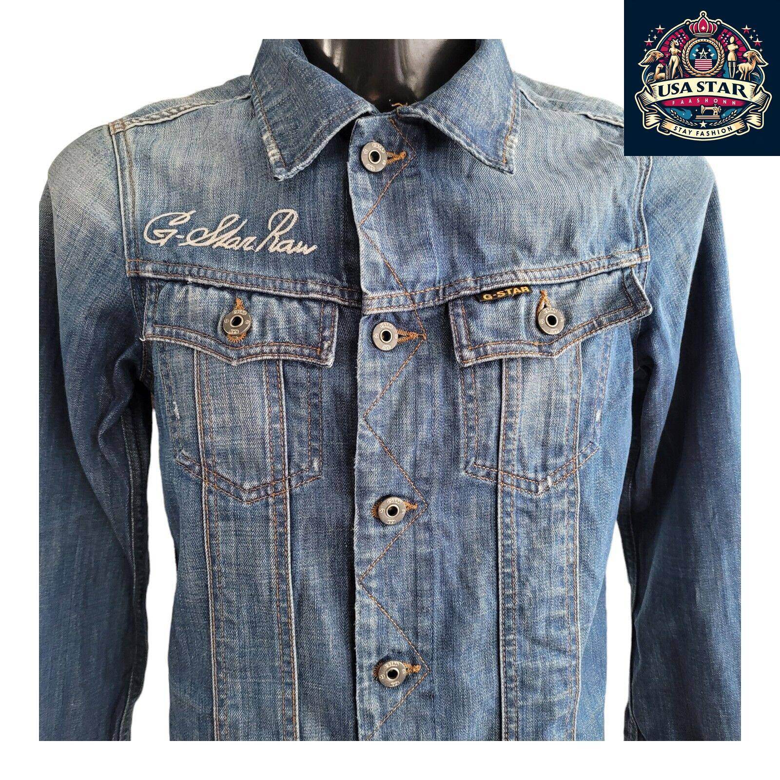 G - Star Denim Jacket Ladies Size M, Classic 3301 Design, Premium Quality & Versatile Style - USASTARFASHION
