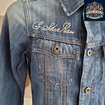 G - Star Denim Jacket Ladies Size M, Classic 3301 Design, Premium Quality & Versatile Style - USASTARFASHION
