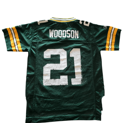 Green Bay Packers Charles Woodson 21 Jersey - Youth Small - Reebok NFL Team Apparel - USASTARFASHION