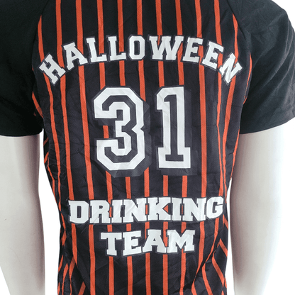 Halloween Drinking Team Jersey by Teamwork Athletic Apparel - Bold Black & Orange Design, Premium Embroidery - USASTARFASHION