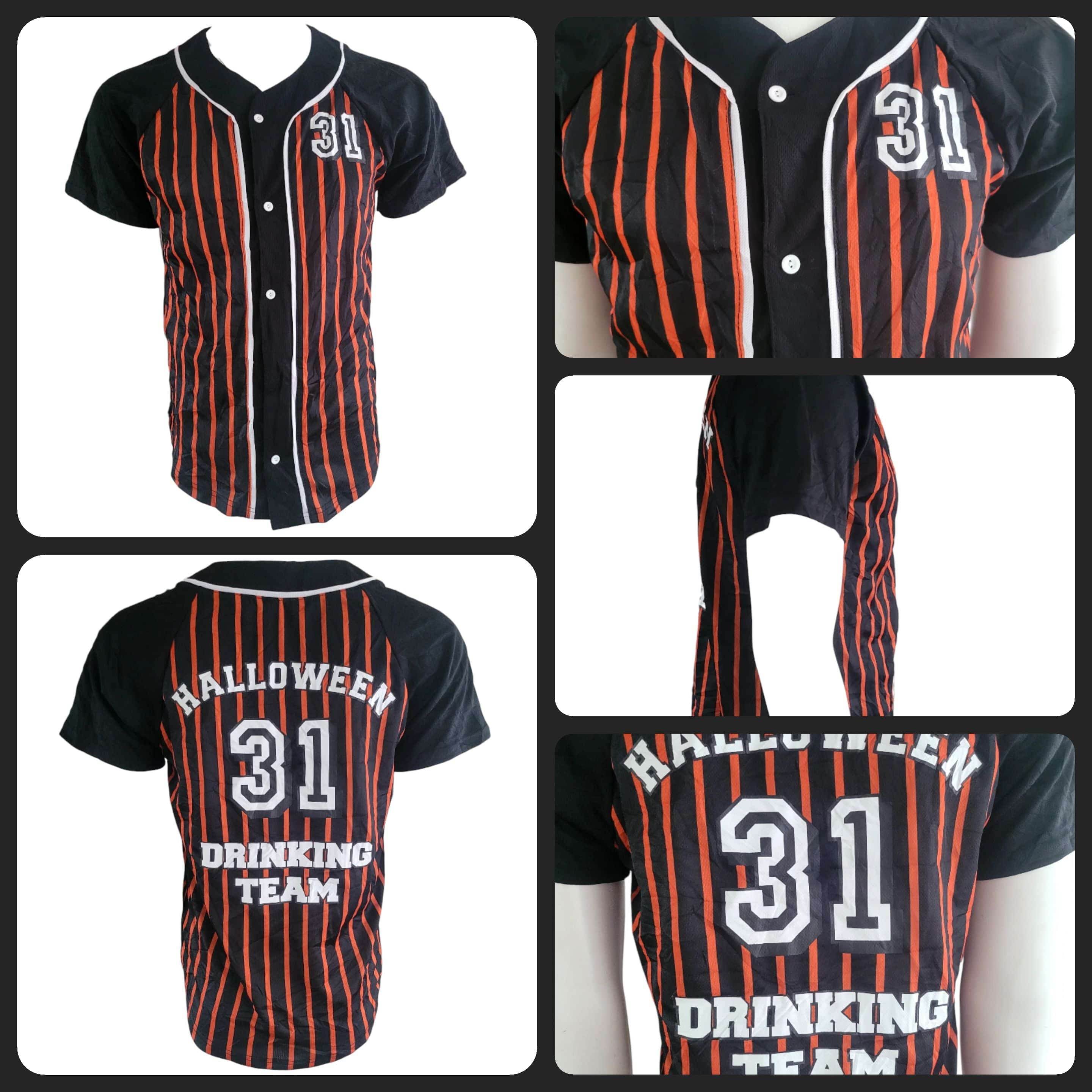 Halloween Drinking Team Jersey by Teamwork Athletic Apparel - Bold Black & Orange Design, Premium Embroidery - USASTARFASHION