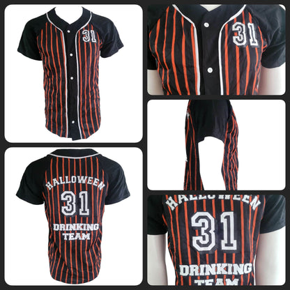 Halloween Drinking Team Jersey by Teamwork Athletic Apparel - Bold Black & Orange Design, Premium Embroidery - USASTARFASHION