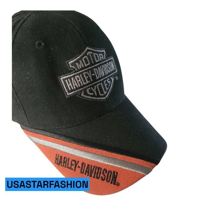 Harley Davidson Cap S/M Black - Embroidered Logo, 100% Cotton, Comfortable Fit, Official - USASTARFASHION