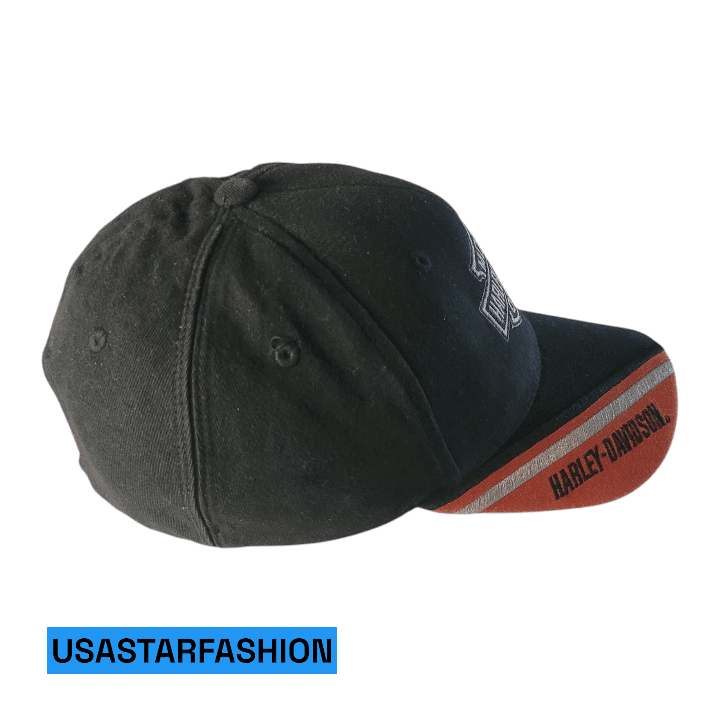 Harley Davidson Cap S/M Black - Embroidered Logo, 100% Cotton, Comfortable Fit, Official - USASTARFASHION