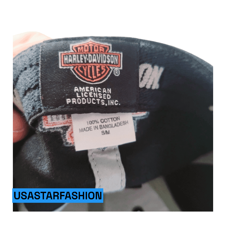 Harley Davidson Cap S/M Black - Embroidered Logo, 100% Cotton, Comfortable Fit, Official - USASTARFASHION