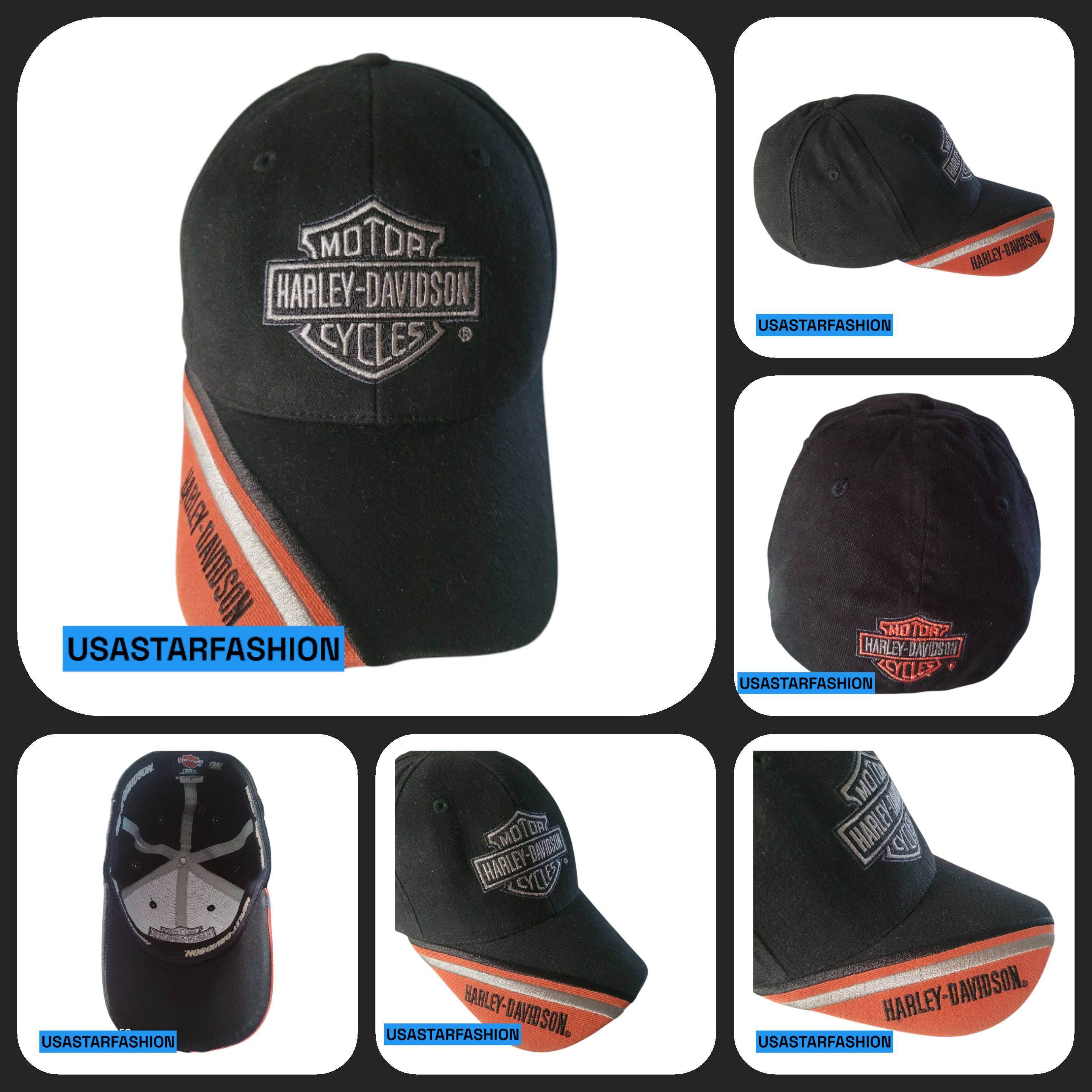 Harley Davidson Cap S/M Black - Embroidered Logo, 100% Cotton, Comfortable Fit, Official - USASTARFASHION