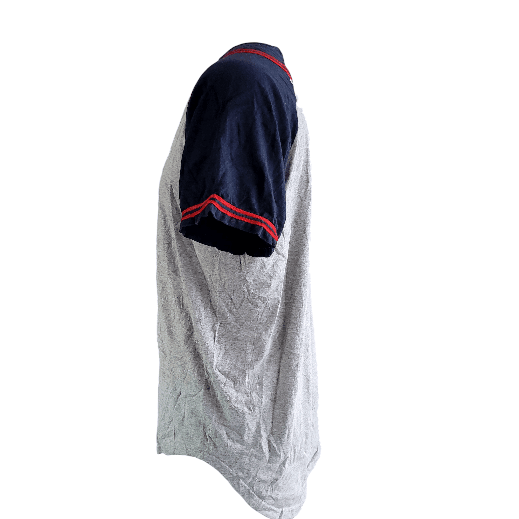 IHC Logo Badger Sportwear Baseball Jersey Gray Navy Button-Up XL Made in USA - USASTARFASHION