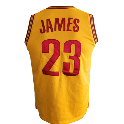 LeBron James Youth Jersey 23 Cleveland Cavaliers Gold Adidas ClimaCool Size M - USASTARFASHION