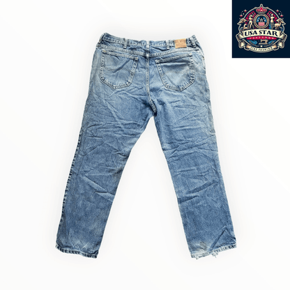 Lee Men's Denim Jeans W36 x L29, Light Blue, 100% Cotton, Grade B Condition, Distressed Style - USASTARFASHION