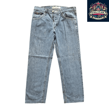 Lee Men's Regular Fit Jeans W32 x L27 in Blue Denim, Comfortable, Durable Everyday Wear - USASTARFASHION
