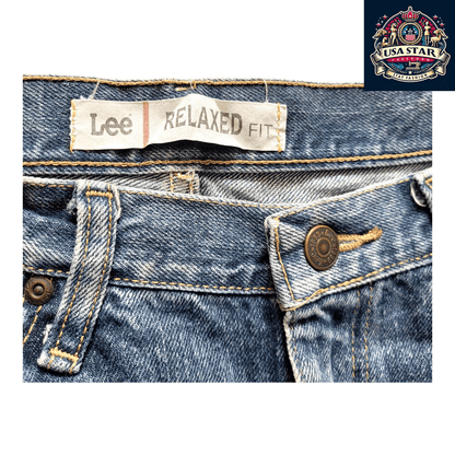 Lee Relaxed Fit Jeans 38 Waist x 30 Inseam in Grade A Blue Denim for Modern Comfort and Style - USASTARFASHION