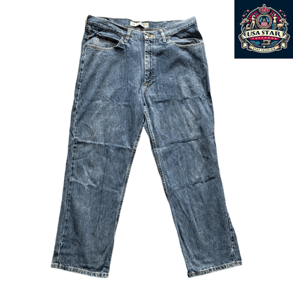 Lee Relaxed Fit Jeans 38 Waist x 30 Inseam in Grade A Blue Denim for Modern Comfort and Style - USASTARFASHION
