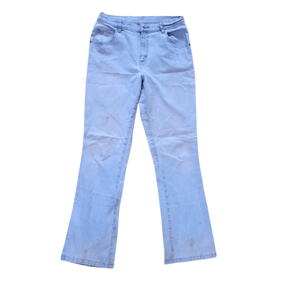 Lee Women's Bootcut Jeans Size 12 - Light Wash Stretch Fabric, Comfortable Fit, Pre - Owned - USASTARFASHION