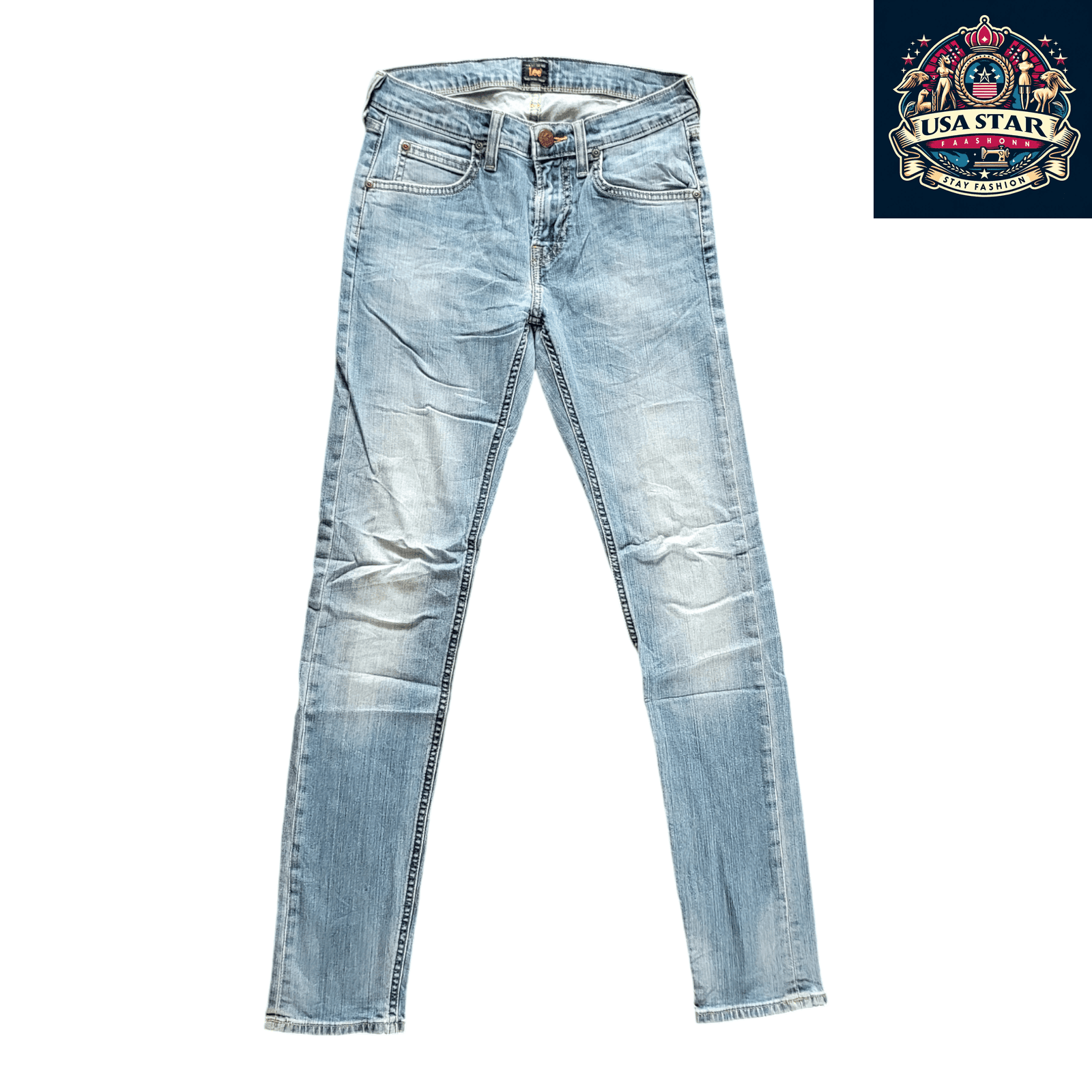 Lee Women's Slim Fit Jeans W27 x L32, Light Wash Stretch Denim for Comfort and Style - USASTARFASHION