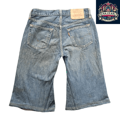 Levi's 532 Original Denim Shorts W27 - Vintage Style, Durable Cotton, 5-Pocket Design - USASTARFASHION