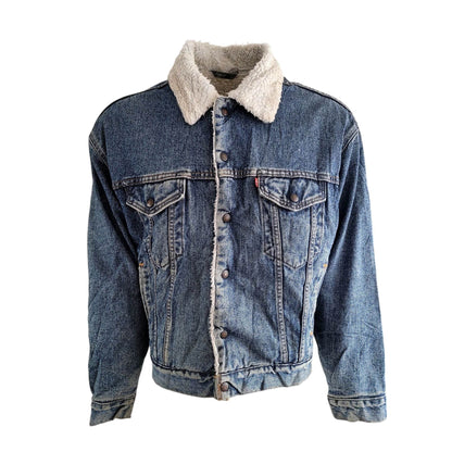 Levi’s Authentic Sherpa Denim Trucker Jacket – Size M, USA Made - USASTARFASHION